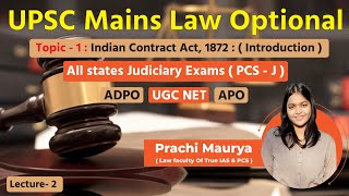 Law and Judiciary Exams  Topic1  Indian Contract Act 1872  Part2  True IAS amp PCS  By Prachi [upl. by Ogren]