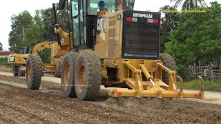 Motor Grader Ripping Road With Bulldozer [upl. by Eulaliah799]