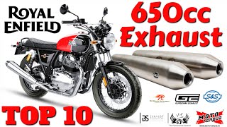 TOP 10 Royal Enfield 650 Exhausts For Interceptor amp Continental GT 650🔥🔥 [upl. by Enitsua]