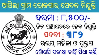 Odisha GRS Recruitment 2024  Total 382 Vacancy  Odisha Govt Job [upl. by Triley259]