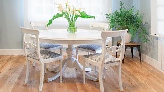 Cómo pintar una mesa de comedor de madera en blanco  Decogarden [upl. by Naasah558]