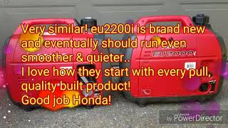 Honda eu2000i vs eu2200i vs Aipower Yamaha sc2000i generator startup and noise comparison [upl. by Aninad]