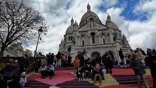 White Church in Paris  Basilique du SacréCœur de Montmartre 🇫🇷 [upl. by Ateuqram]