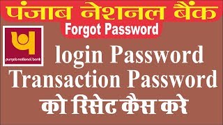 Hindi How To Reset online login password amp Transaction in password punjab national bank [upl. by Pry422]