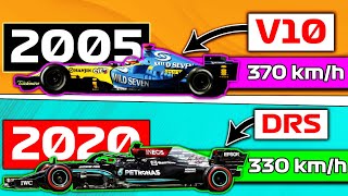 F1 2005 vs 2020 💥 ¿Cuál es el F1 MÁS RÁPIDO de la HISTORIA Sonido MOTOR V10  Alonso R25 Abu Dhabi [upl. by Fernas]