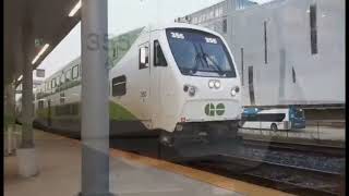 Milton Line GO Train arriving and departing Cooksville GO [upl. by Chemash518]