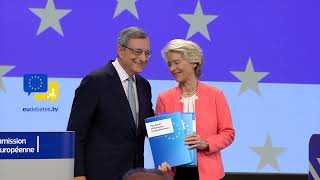 Von der Leyen deeply shocked as nervous laughter Draghi report warns Europe on EU Competitiveness [upl. by Iinden]