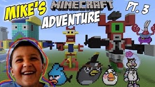 Mikes Minecraft Adventure Part 3 Angry Birds Skylanders amp Spongebob Statues TRIPOD Version [upl. by Ruphina363]