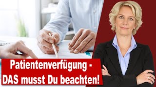 Patientenverfügung – DAS musst Du beachten Unser Tipp  einfach erklärt [upl. by Tezzil]