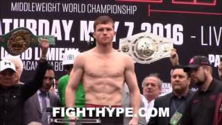 CANELO ALVAREZ VS AMIR KHAN OFFICIAL WEIGHIN AND FINAL FACE OFF FULL HD [upl. by Ilojna]