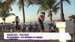 IRONMAN 703 Panama Lance Armstrong through T1 swim to bike [upl. by Nevaj591]