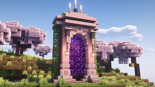 Minecraft 120  Cherry Blossom Nether Portal Tutorial [upl. by Hagan]