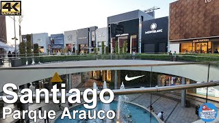 🇨🇱 SANTIAGO 4k Walking Tour  Parque Arauco Shopping Center to Parque Araucano on a Saturday night [upl. by Ramej]