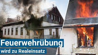 FeuerwehrÜbung wird zu Realeinsatz Kamerad von Flammen eingeschlossen [upl. by Studley]