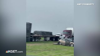 Video shows aftermath of major pile up crash along I5 west of Bakersfield [upl. by Novhaj266]