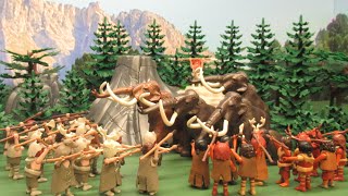 Néandertal VS CroMagnon  Bataille préhistorique et Mammouths  Stop motion Playmobil [upl. by Folger]