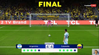 ARGENTINA vs COLOMBIA  PENALES  Final Copa América 2024  Messi contra Diaz  Jugabilidad PES [upl. by Eintroc]