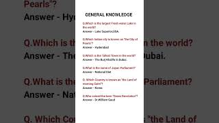 General knowledge questions and answersgk shorts [upl. by Efi]