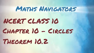 NCERT CLASS 10 CHAPTER 10 THEOREM 102 [upl. by Labannah]