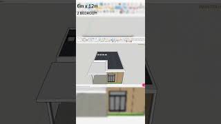 Looking For A Simple House Design Check Out This 6m x 12m House With 2 Bedrooms shorts [upl. by Enilesoj]