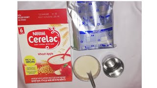 Cerelac for 6 months plus baby  Nestle cerelac wheat apple [upl. by Nauqahs587]