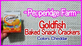 Pepperidge Farm Goldfish Baked Snack Crackers Colors Cheddar [upl. by Klinger]