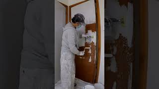 Painting Varnished Wood Doors with Primer Sealer Stain block stainblock primer sealer [upl. by Drauode]