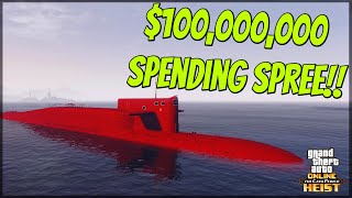 100000000 SPENDING SPREE BUYING EVERY NEW ITEM IN THE NEW DLC  CAYO PERICO HEIST DLC [upl. by Lalage350]