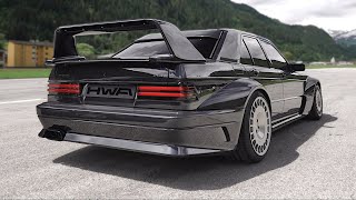 NEW MercedesBenz 190E EVO II restomod by HWA feat 30 twin turbo V6 sound  Accelerations StartUp [upl. by Collete]