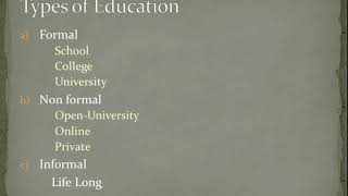 Types of Education [upl. by Perreault]