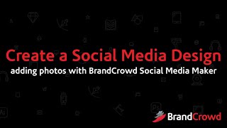 Create a Social Media Design adding photos with BrandCrowd Social Media Maker [upl. by Ahtnicaj]