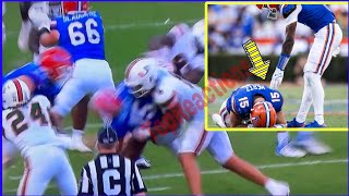 Graham Mertz injury 🔴 Floridas starting QB exits Miami game after brutal hit  DJ Lagway debuts [upl. by Amaryl196]