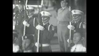 1968 Edinburgh Military Tattoo  Rutgers University Queens Guard [upl. by Anaitit]