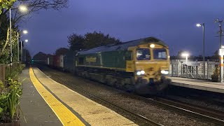 66544 Freightliner 4E62 and “Derby County” 66729 GBRf containers Lea Road 31102024 [upl. by Assirahc]