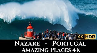 The Epic Swells of Nazaré Portugal 🇵🇹🇵🇹🇵🇹Amazing Places 4K [upl. by Haidabez]