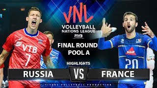 Russia vs France  Highlights  Final Round Pool A  Mens VNL 2019 [upl. by Zaneski]