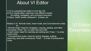 Vi Editor Essential Commands Part 1 [upl. by Erline560]