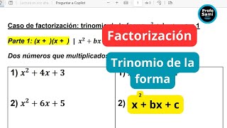 Trinomio de la forma x  bx  c  Caso de Factorización [upl. by Meeks]