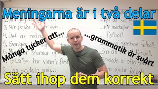 Sätt ihop meningarna korrekt övning SFI [upl. by Ahcsap531]