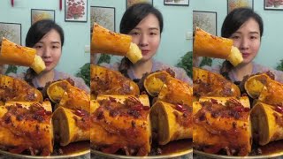 Mukbang Yang Zai Food  Eat Spicy Braised Beef Marrow [upl. by Yeung]