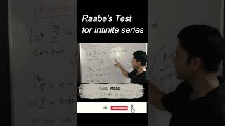 Raabes Test for Infinite Series  Quick Overview Short [upl. by Kcirdorb]