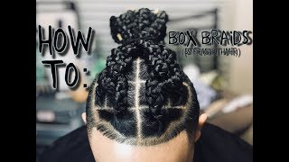 HOW TO BOX BRAIDS STRAIGHT HAIR [upl. by Elaval]