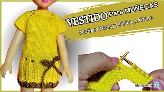 Vestido a Dos Agujas para Muñeca Nancy Clásica o Aitana – Ropitas A Dos Agujas para Tus Muñecas [upl. by Toblat158]