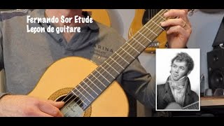 Fernando Sor EtudeLeçon de guitare [upl. by Zabrina]