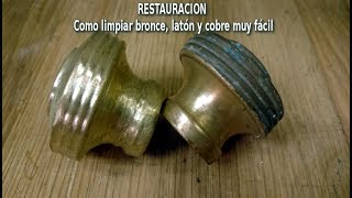 Como limpiar bronce latón y cobre muy fácil RESTAURACION [upl. by Eniluj]