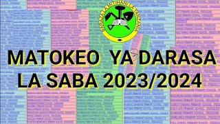 NECTA MATOKEO YA DARASA LA SABA 20232024 PSLE RESULTS [upl. by Aznofla]