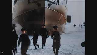 4K 60fps colorized Tarmo icebreaker 1907 arriving Helsinki [upl. by Volnak624]