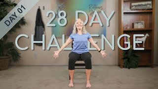 Chair Yoga  Day 1  22 Minutes Seated [upl. by Aiceled]