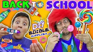 DIY EDIBLE SCHOOL SUPPLIES Teacher vs Supplies FUNnel Vision Back to School Skit [upl. by Macintosh]