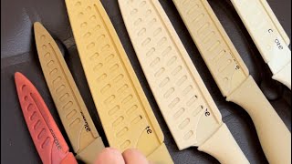 Carote Knife set review  color set and wood imitation set [upl. by Adelric]